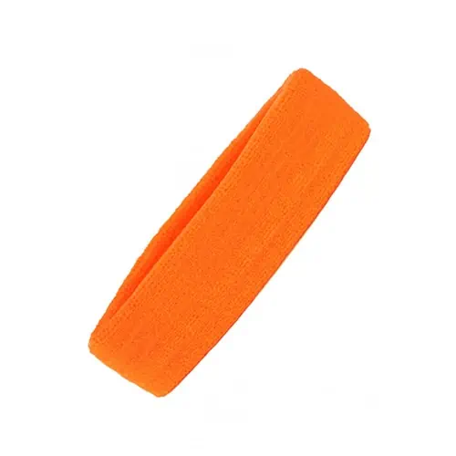 Zweetbandje hoofdband katoen fluor oranje