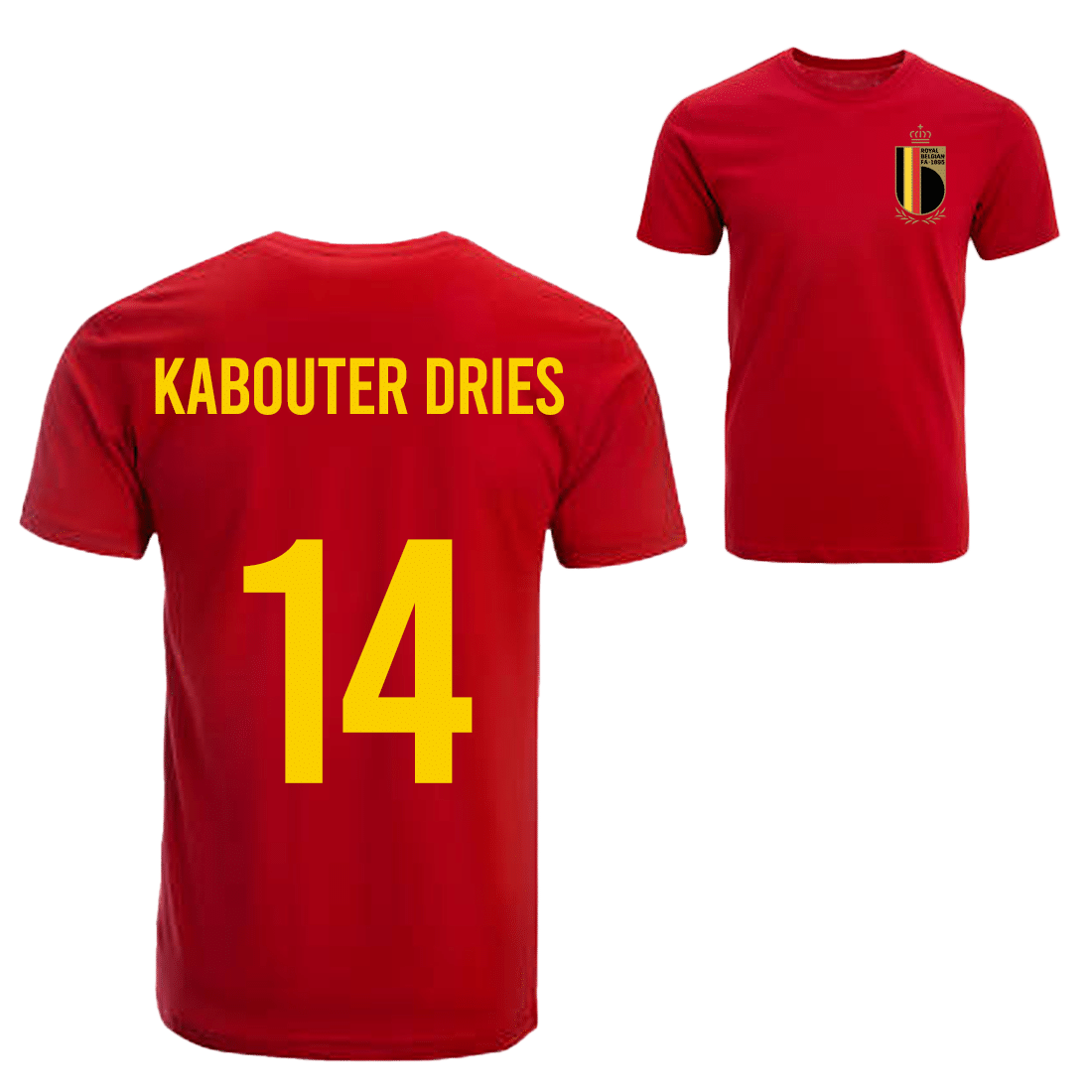 Kabouter Dries Belgie voetbalshirt sfeer