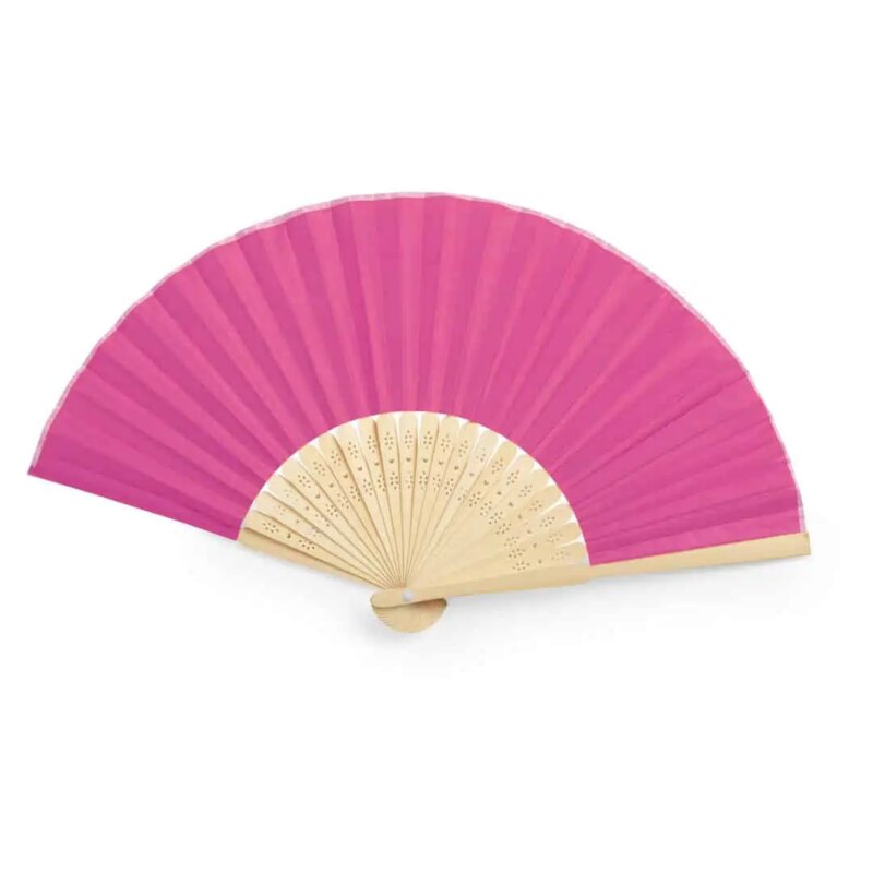 Handwaaier bamboe/polyester roze