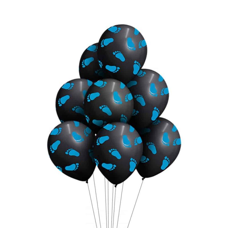 Ballonnen babyvoetjes blauw 8 stuks